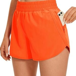 Women's Orange Athletic Shorts